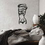 Wallity Undressing Woman Escultura de pared de metal negra